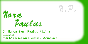 nora paulus business card